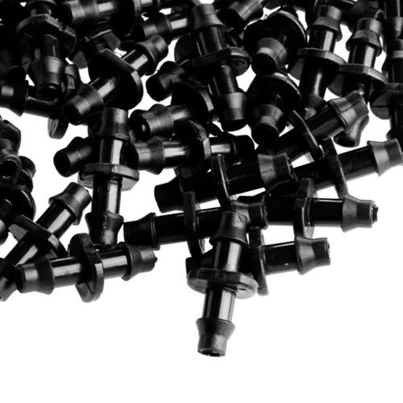 Yannee 200 Pcs 1/4 Inch Barbed Connector Plastic Drip Irrigation Straight Barbed Coupling Fitting for 4/7 mm Tube Drip Irrigation Watering System Black