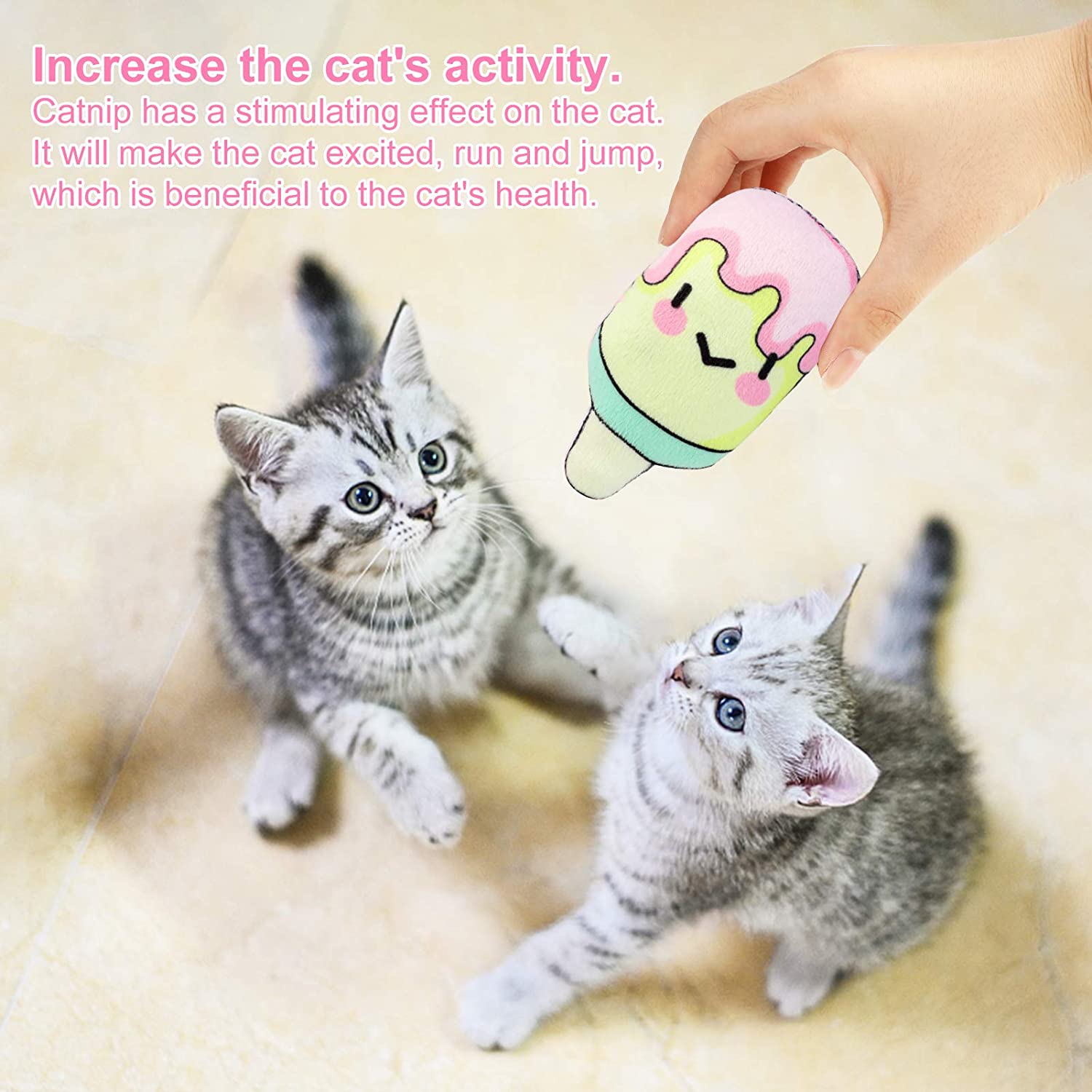 Legendog 5Pcs Cat Catnip Toys Pillows Cat Chew Toy with Adorable Animal Face Kitty Teething Toys for Indoor Cats