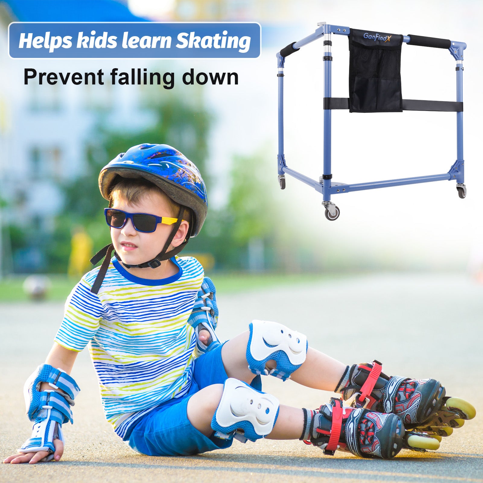 Folding Skater Aid Roller Skate Trainer for Kids Toddler Adjustable Height