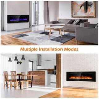 Costway 5100 BTU 60 in. Electric Wall Heater Fireplace Recessed Ultra Thin Furnace Wall Mounted Heater GHM0487