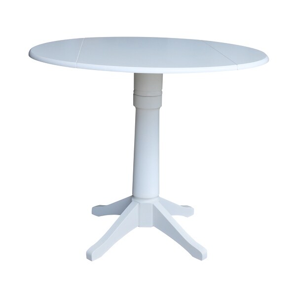 42 in. Round Top Dual Drop Leaf Pedestal Dining Table