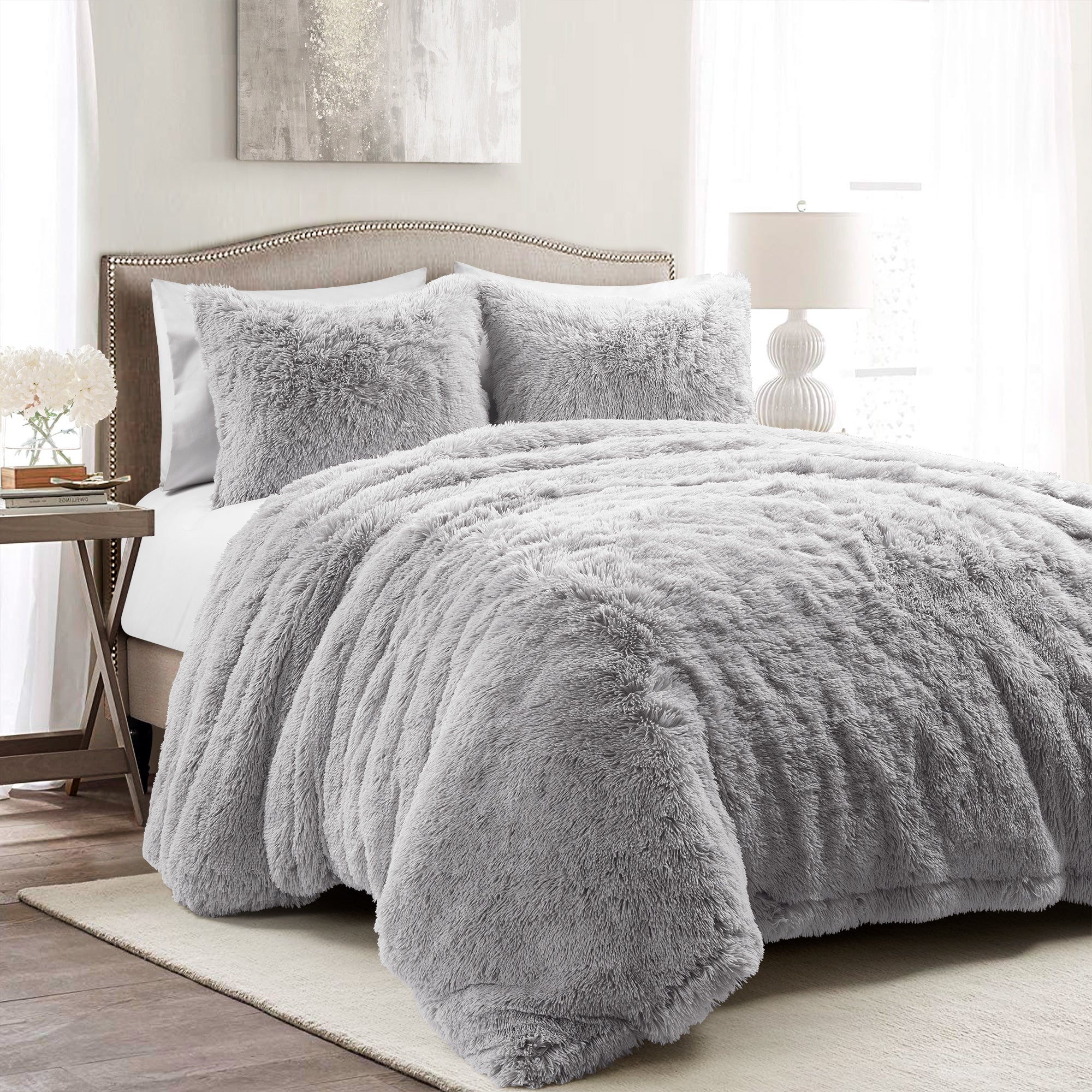 Emma Faux Fur Duvet Cover 3 Piece Set