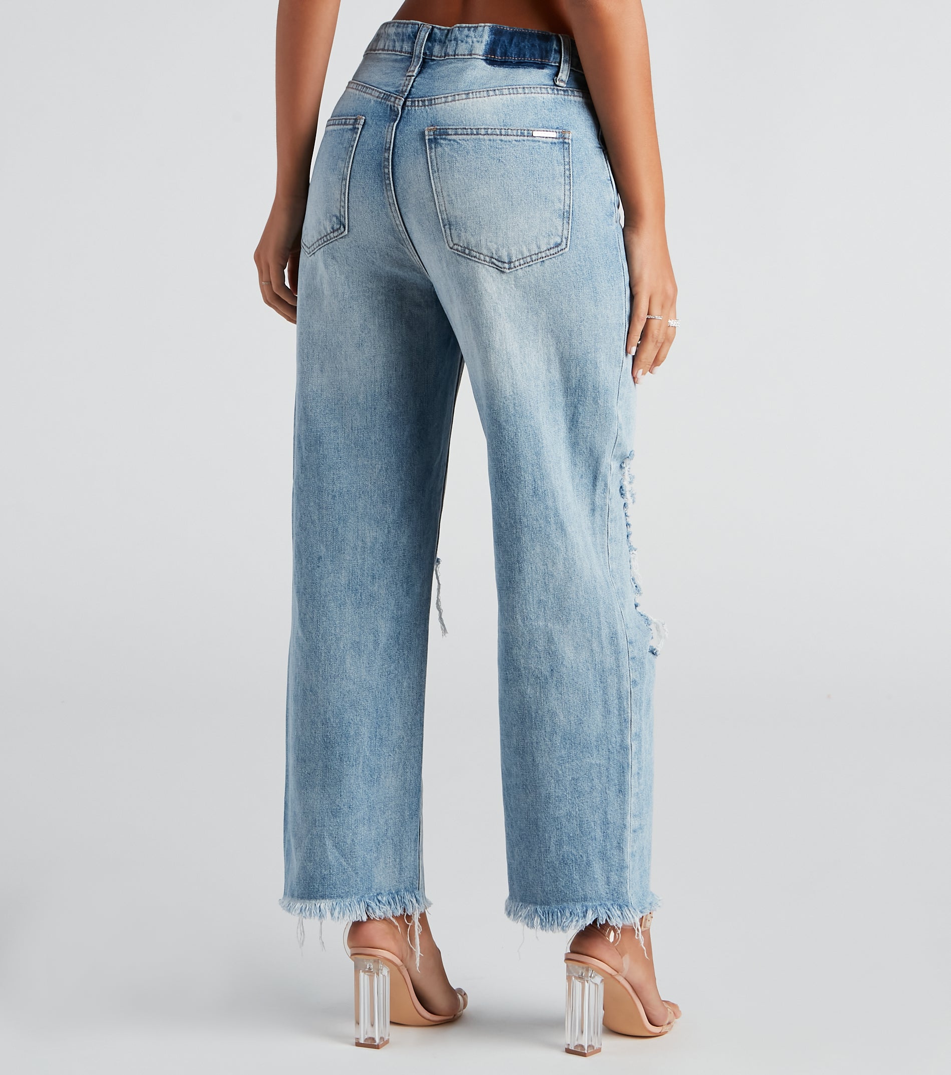 Flip The Switch Low-Rise Straight Leg Denim Jeans