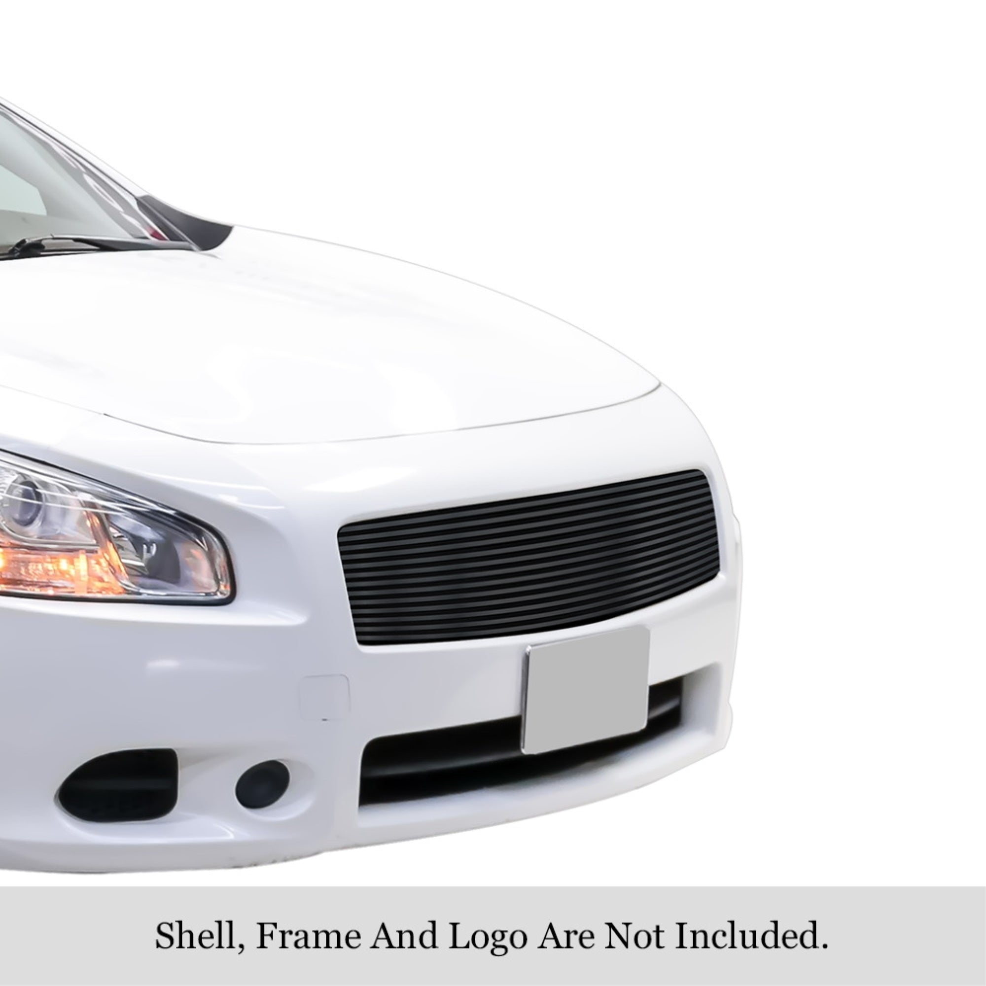 2009-2014 Nissan Maxima Stainless Steel Black Powder Coated Finish 8X6 Horizontal Billet Black Stainless Steel Billet Grille