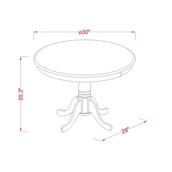 3-Pc Kitchen Dining Set - 1 Kitchen Dining Table and 2 Dining Room Chairs - Mahogany Finish (Seat's Type Options)