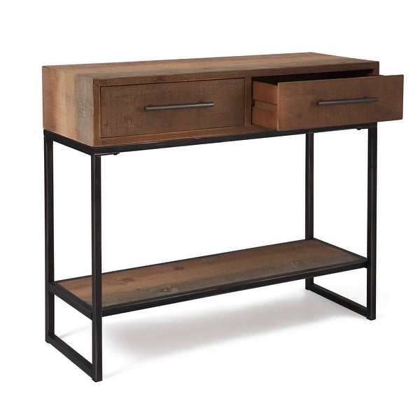 Finch Morris Wood and Metal Console Table with 2 Drawers