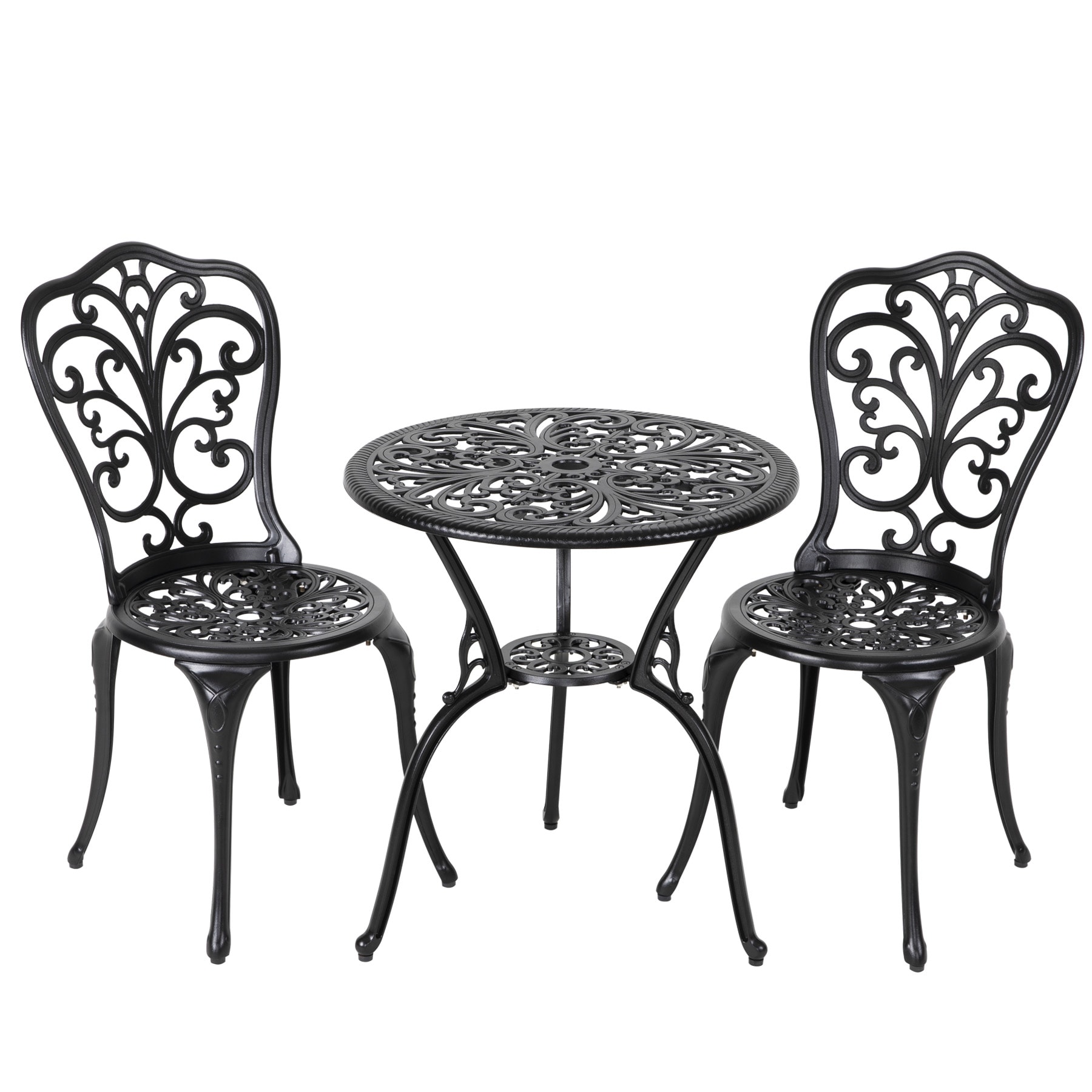 Nuu Garden 3-Piece Black Bistro Patio Set