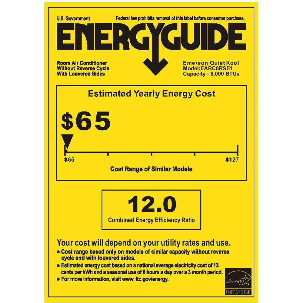 EQK 8000 BTU 115V SMART Window AC with Remote Wi-Fi and Voice Energy Star Cools Rooms up to 350 Sq. Ft. Timer EARC8RSE1