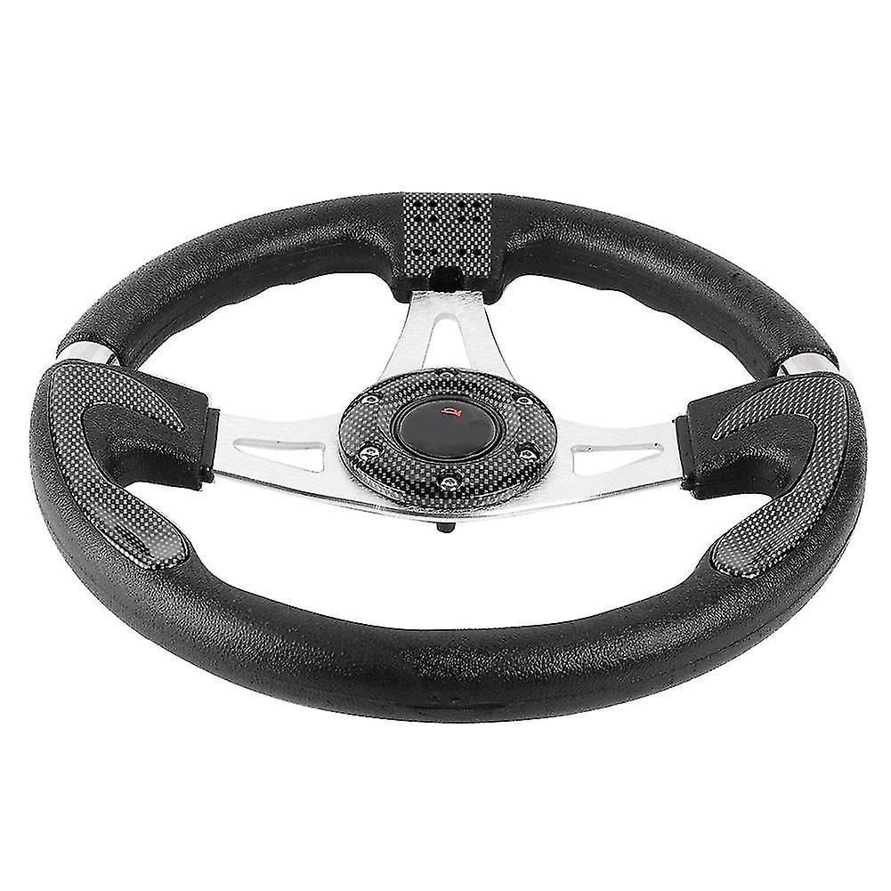 13in 320mm Universal PU Leather Car Sport Racing Drift Steering Wheel Black