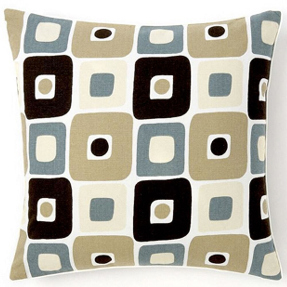 Jiti Indoor Mid Century Modern Geometric Patterned Cotton Decorative Accent Square Throw Pillows 20 x 20