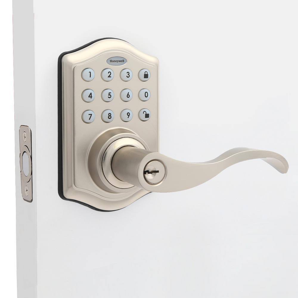 Honeywell Satin Nickel Keypad Electronic Door Lever Entry Lock 8734301