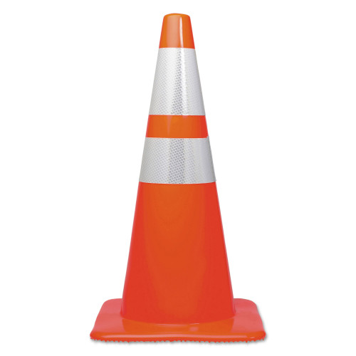 Tatco Traffic Cone， 14 x 14 x 28， Orange/Silver (25900)