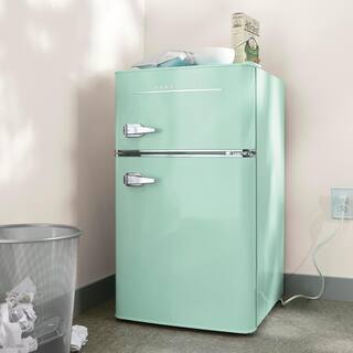 Magic Chef Retro 3.2 cu. ft. 2-Door Mini Fridge in Mint Green HMCR320ME