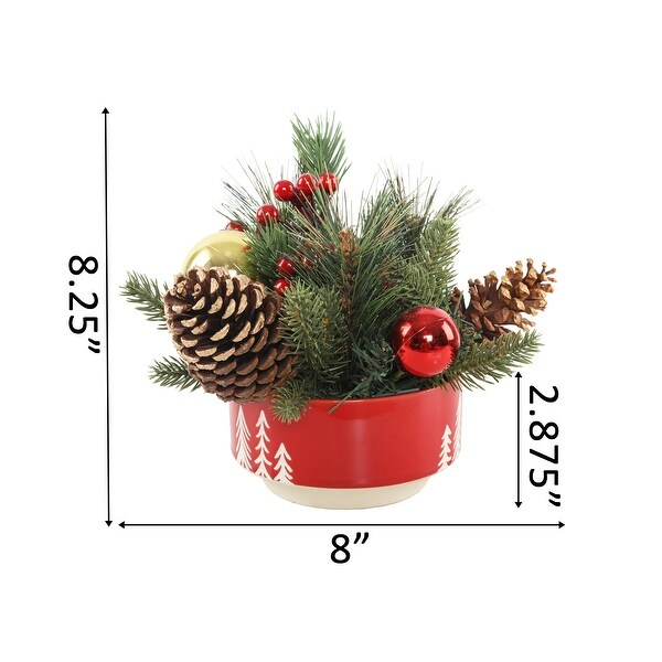 XMAS MIX IN 6 Ceramic Reverse Tree Pot，MD