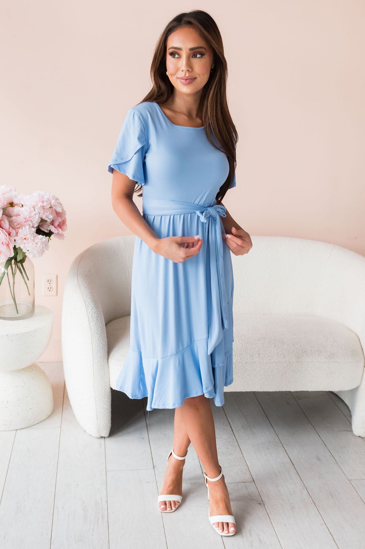 Joan midi dress-sky blue