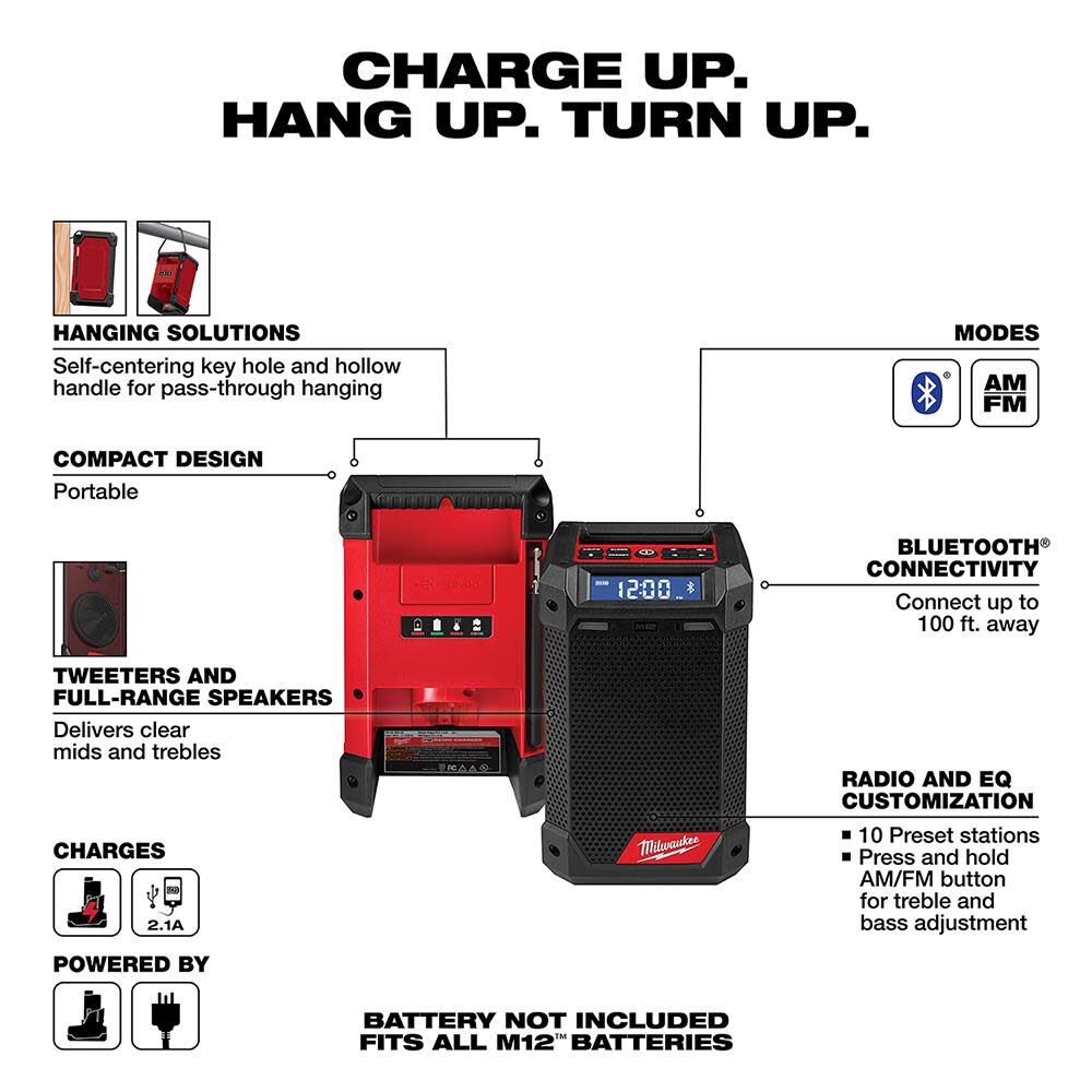 Milwaukee M12 Radio + Charger 2951-20 from Milwaukee