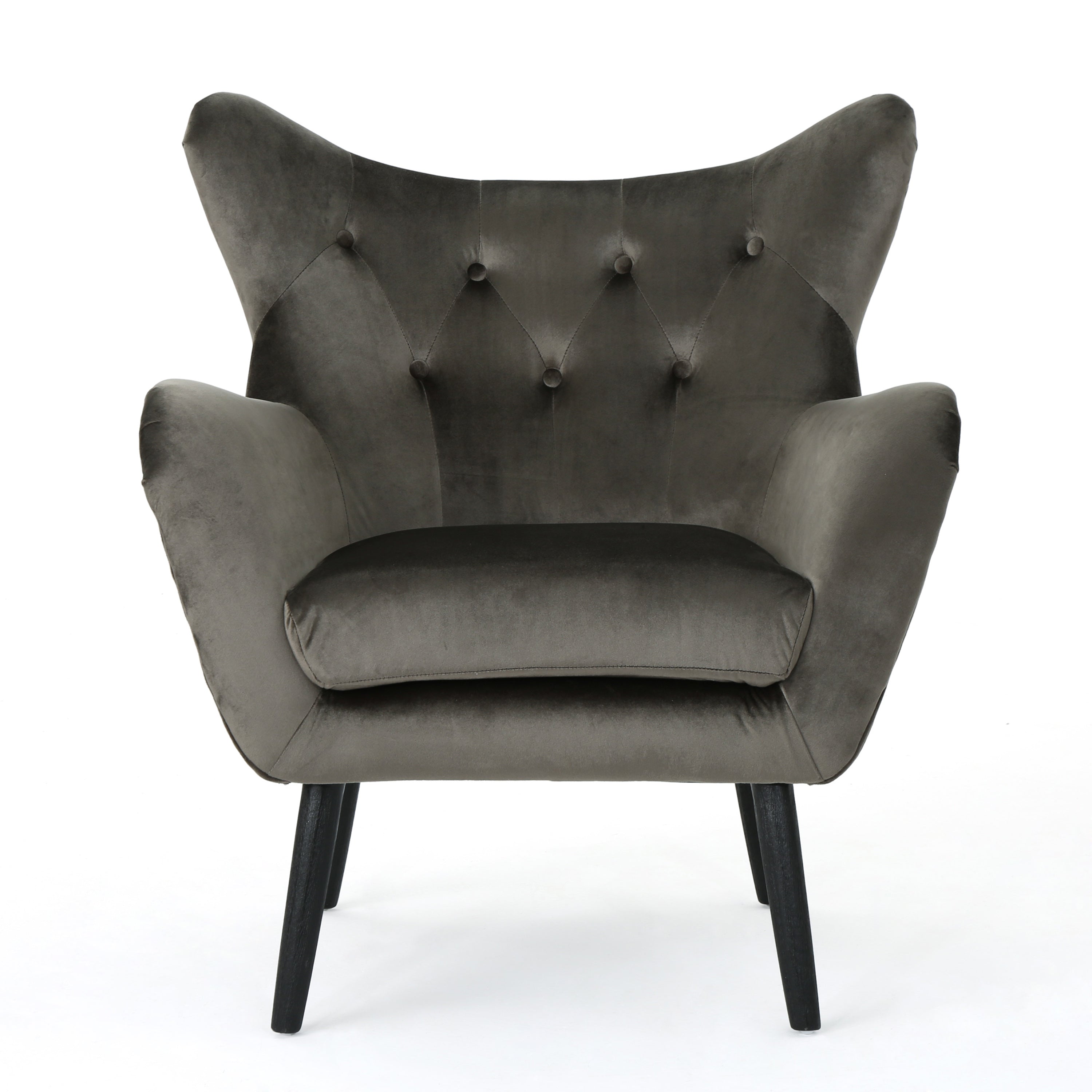 Mae Velvet Tufted Wingback Armchair