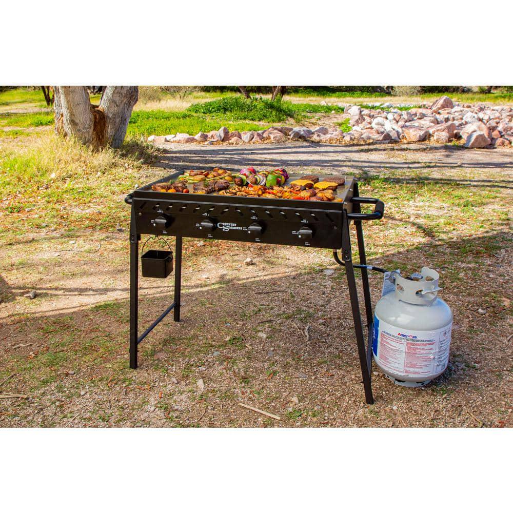 COUNTRY SMOKERS The HighlandHorizon 597 sq in 4Burner Portable Gas Griddle Cooking Space in Black