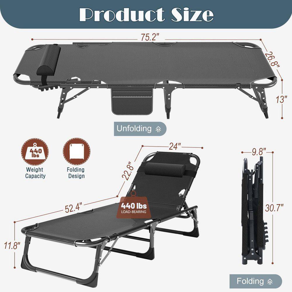 BOZTIY Folding Adult Sleeping Cot Double Layer Heavy-Duty Portable Office Camp Travel Vacation K16ZDC-6GRAY