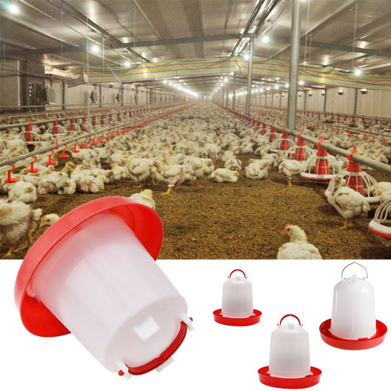 Chickken Feeding Watering Supplies 1pcs Chicken Feeder Drinker Poultry Chick Hen Quail Bantam Feeding Tool 1.5/2.5/4L