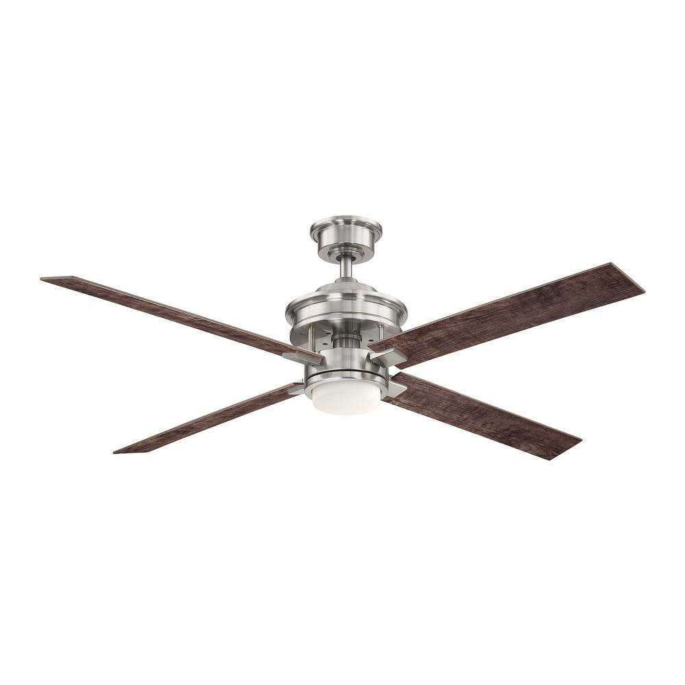 Home Decorators Collection Lincolnshire 60 in. LED Brushed Nickel Ceiling Fan with Light AM676-BN