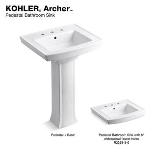 KOHLER Archer Vitreous China Pedestal in White K-R2357-0