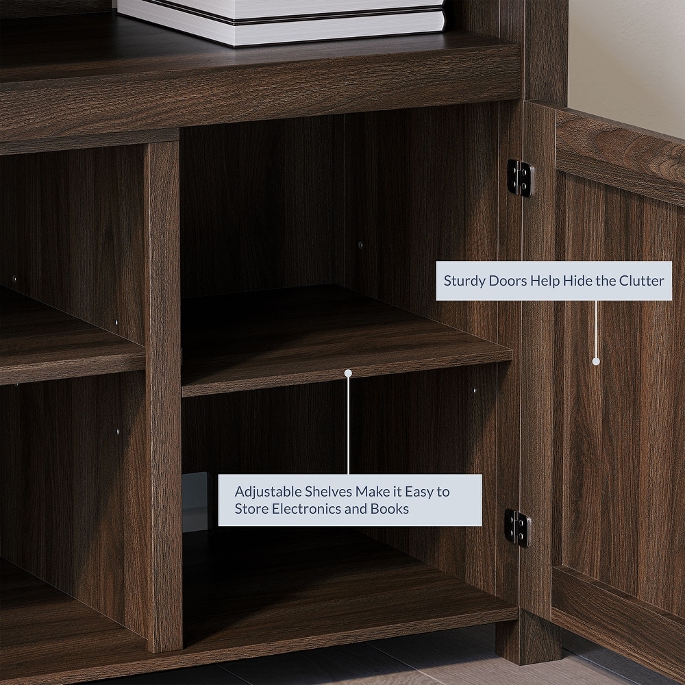 BELLEZE Corin Barn Door Wood TV Stand for TVs up to 55\