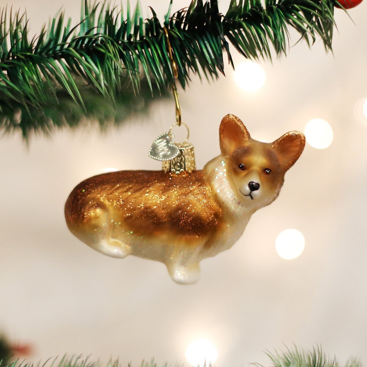 Old World Christmas Pembroke Welsh Corgi Glass Tree Ornament