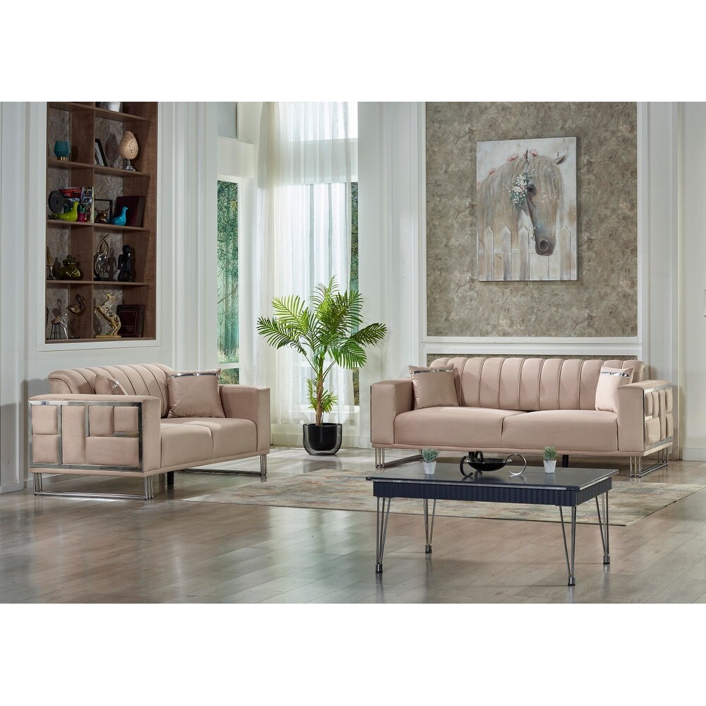 Denpir 2 piece Square Arms Living Room Set