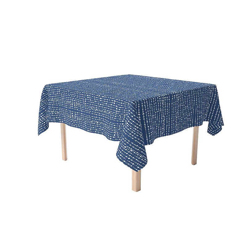 Square Tablecloth， 100% Polyester， 60x60， Dots in Stripes