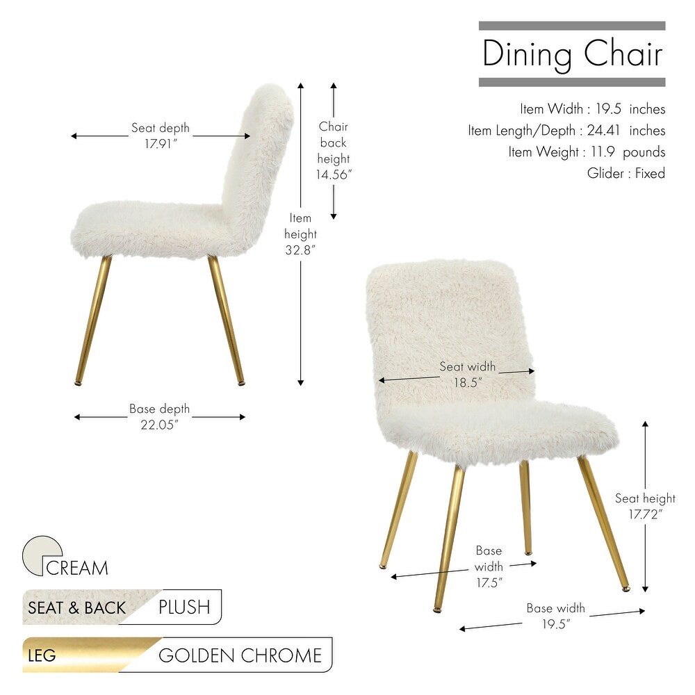 Porthos Home Gwen Dining Chairs  Plush Upholstery  Gold Legs  Armless