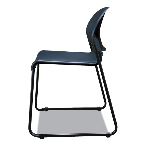 HON GuestStacker High Density Chairs， Supports Up to 300 lb， Regatta Seat/Back， Black Base， 4/Carton (4031RET)