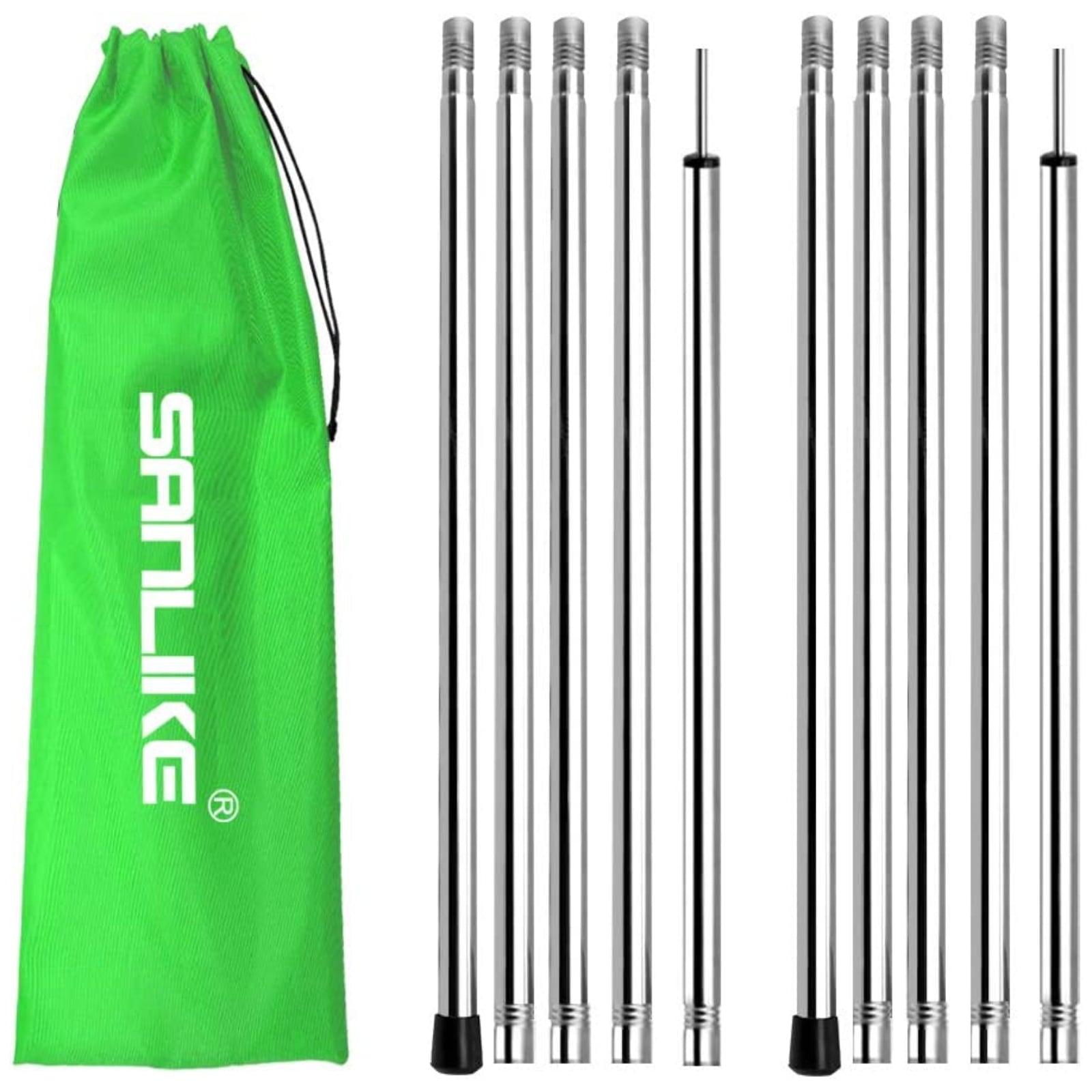 SANLIKE Tarp Poles Adjustable 75 in Camping Tent Poles for Tarp Portable Telescoping Tent Poles for Awnings Canopy Rain Fly Shelter Set of 2