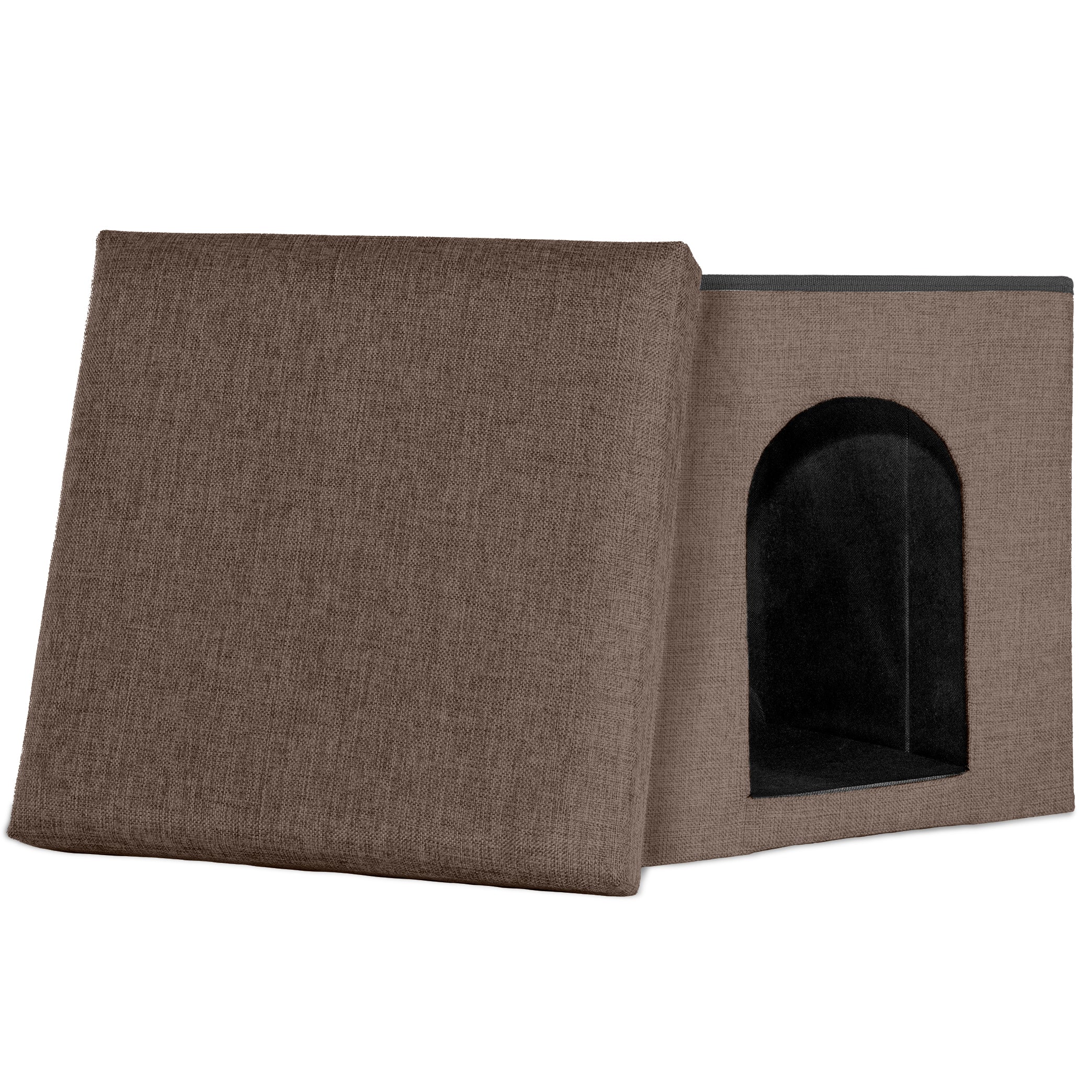 FurHaven Pet Products | Pet House Footstool for Dogs and Cats， Coconut Brown