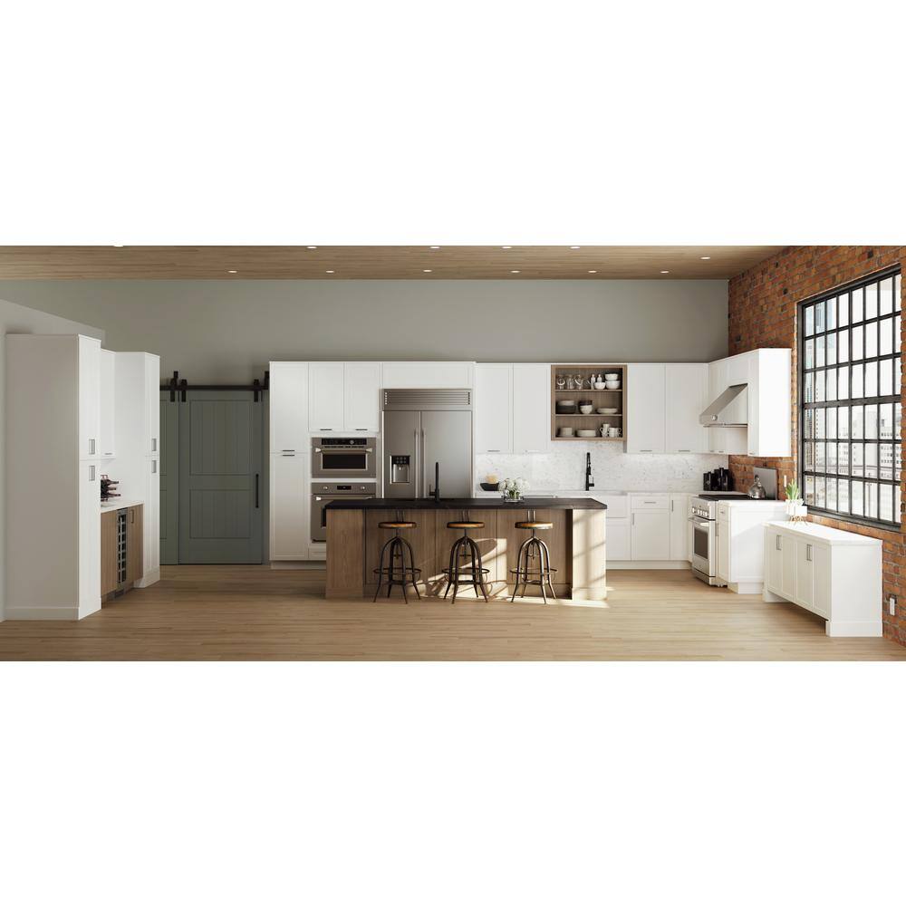 Hampton Bay Designer Series Melvern Assembled 24x42x12.25 in. Diagonal Wall Kitchen Cabinet in White WC2442-MLWH