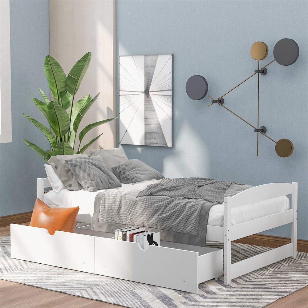 Harper   Bright Designs Twin Platform Bed with Two Drawers