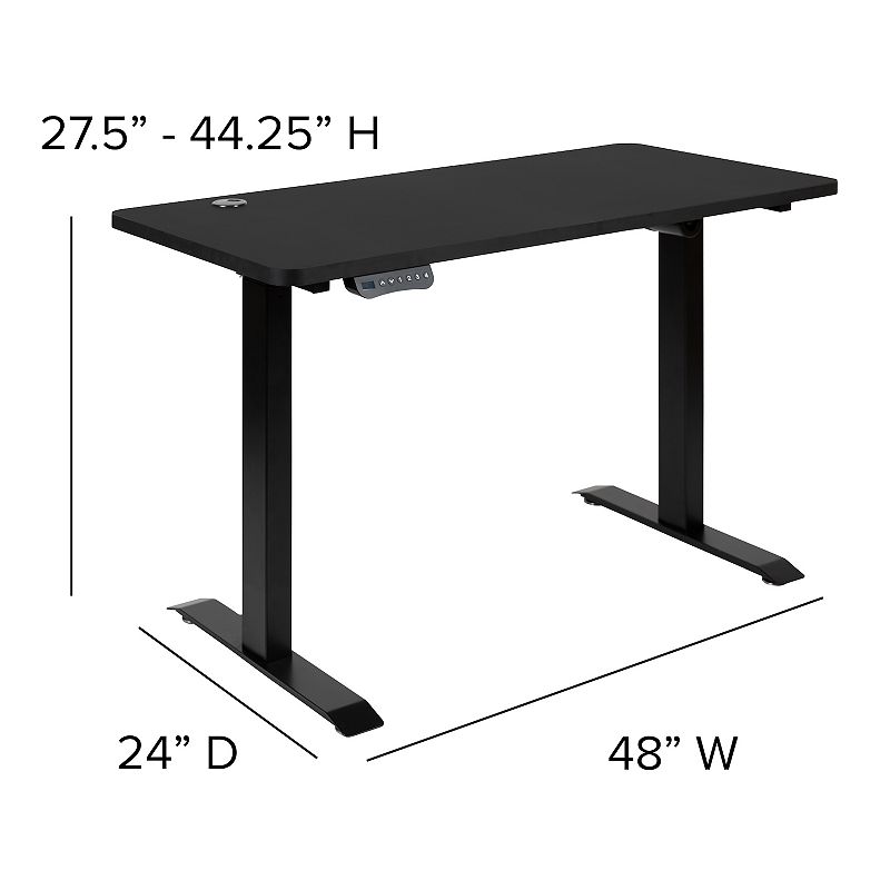 Flash Furniture Park Adjustable Standing Desk and Armless Swivel Office Chair 2-piece Set