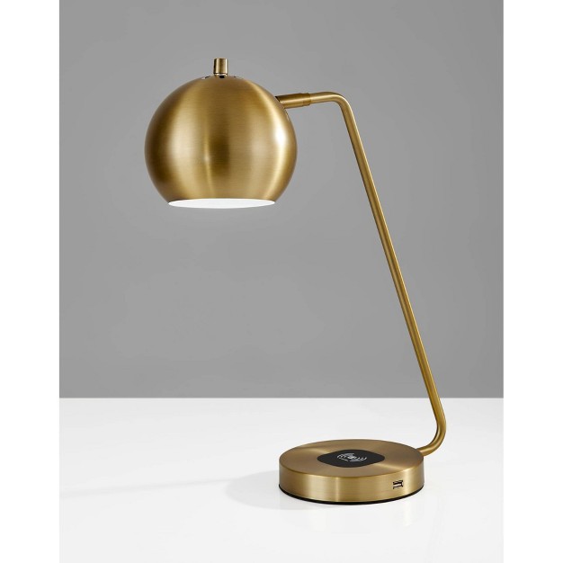 X 20 5 quot Emerson Adessocharge Desk Lamp Brass Adesso