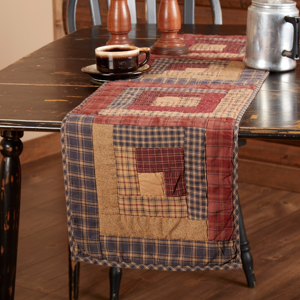 Millsboro Log Cabin Block Quilted Runner