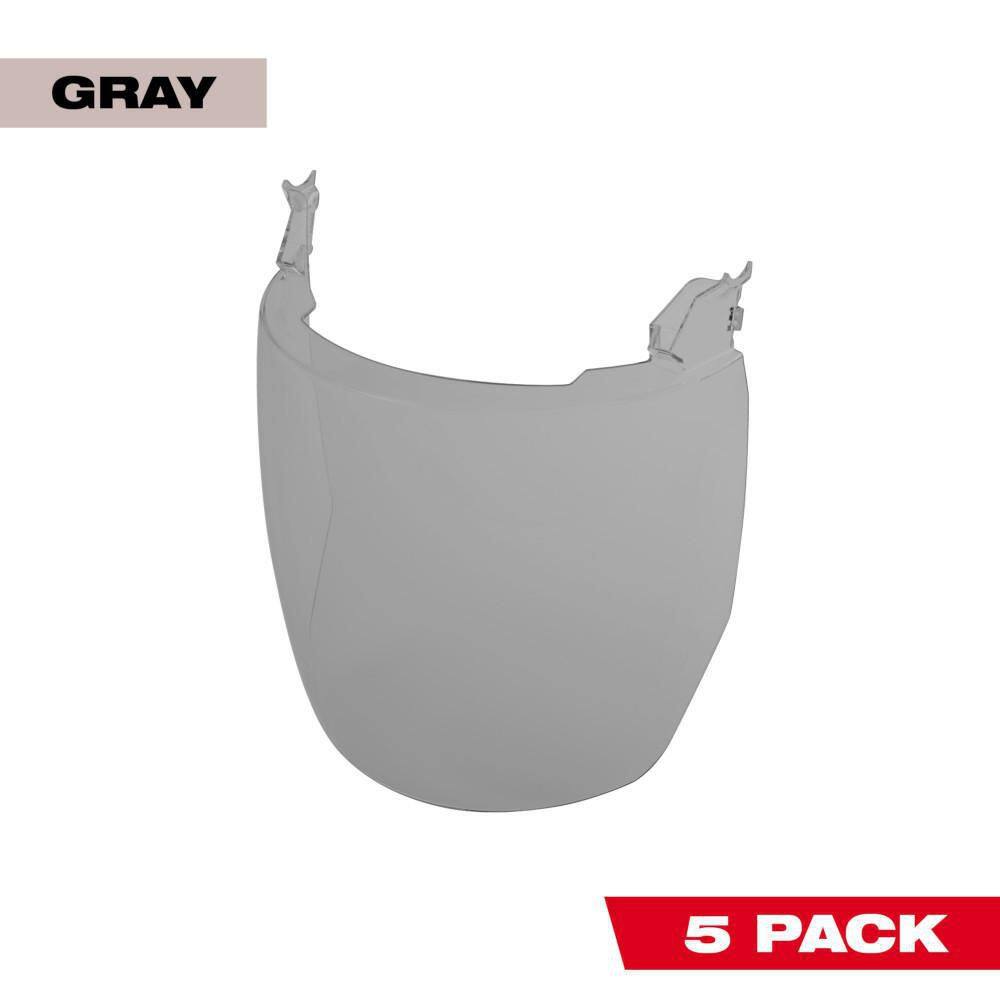 MW BOLT Fog Free Gray Full Face Replacement Shields No Brim Helmet Only (5-Pack) 48-73-1446