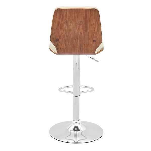 Sabine Adjustable Swivel Faux Leather and Metal Bar Stool