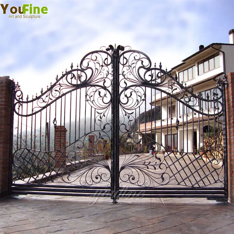 Custom New Style Popular Modern Garden Iron Gate Flower Design