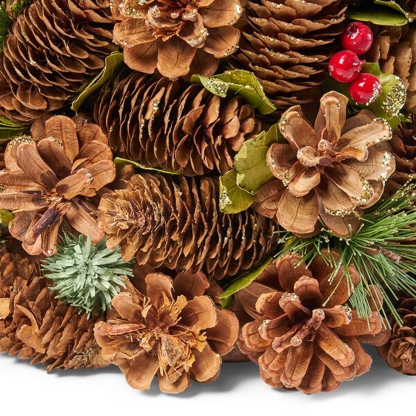 Christopher Knight Home Baja PreDecorated Pine Cone and Glitter Artificial Tabletop Christmas Tree