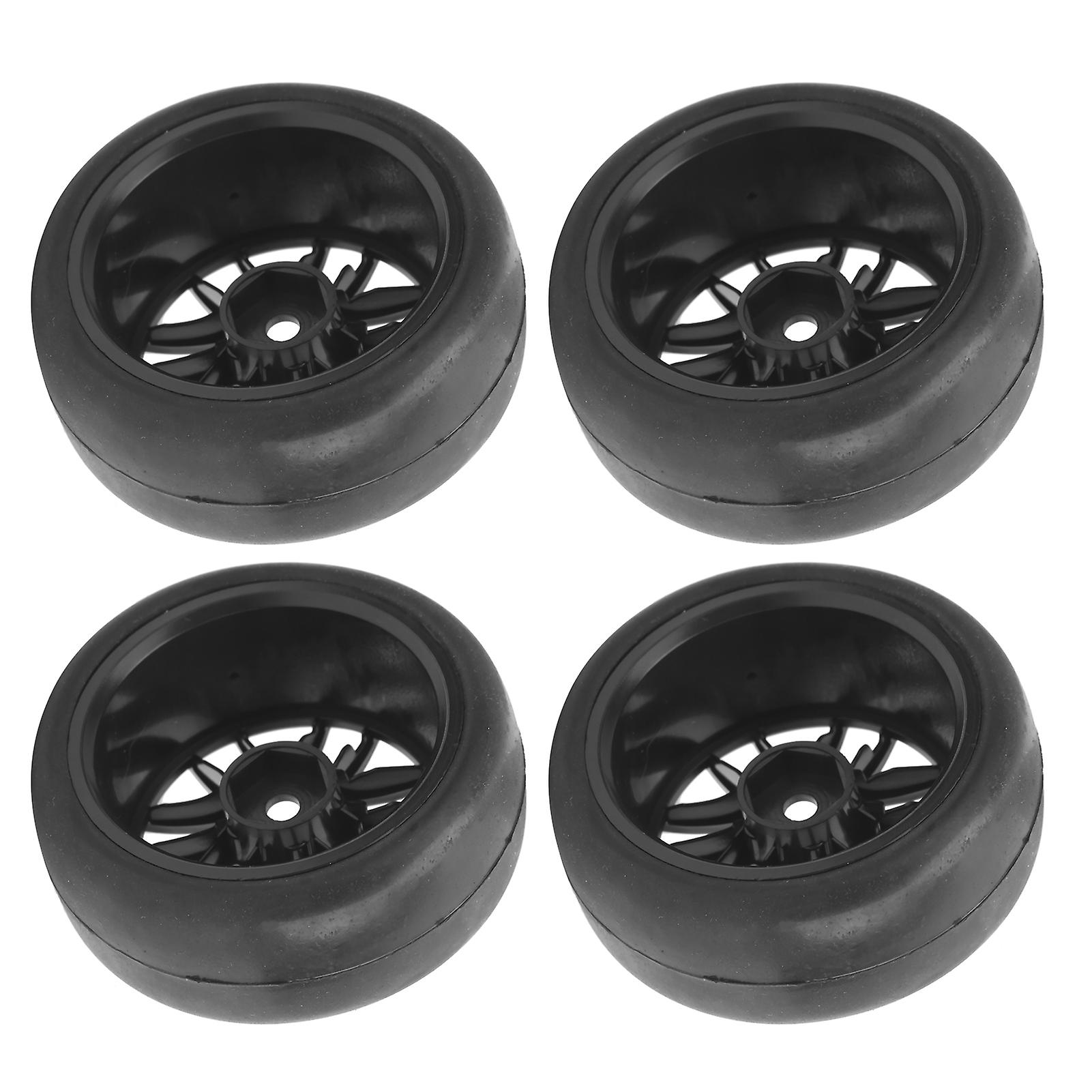 4pcs Rc Rubber Wheels Tire Slicks 65mm Dia Fit For Wpl D12 1/10 Remote Control Truck