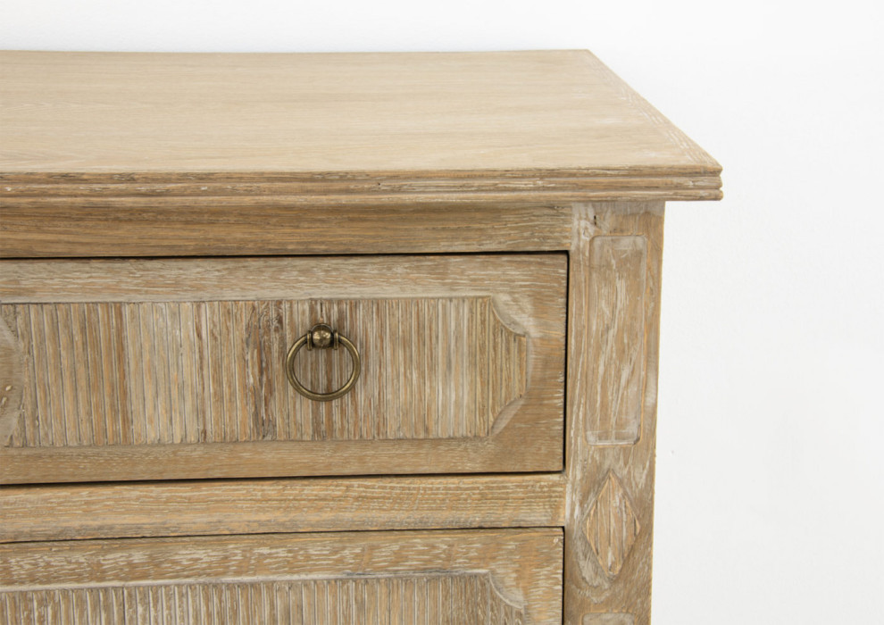 Admon White Small Accent Table   Farmhouse   Accent Chests And Cabinets   by Peachtree Fine Furniture  Houzz