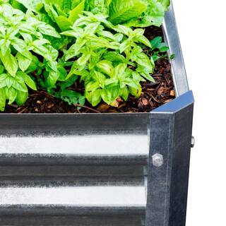 EarthMark Bajo Series 40 in x 76 in. x 10 in. Galvanized Metal Raised Garden Bed Bundle MGB-LB26