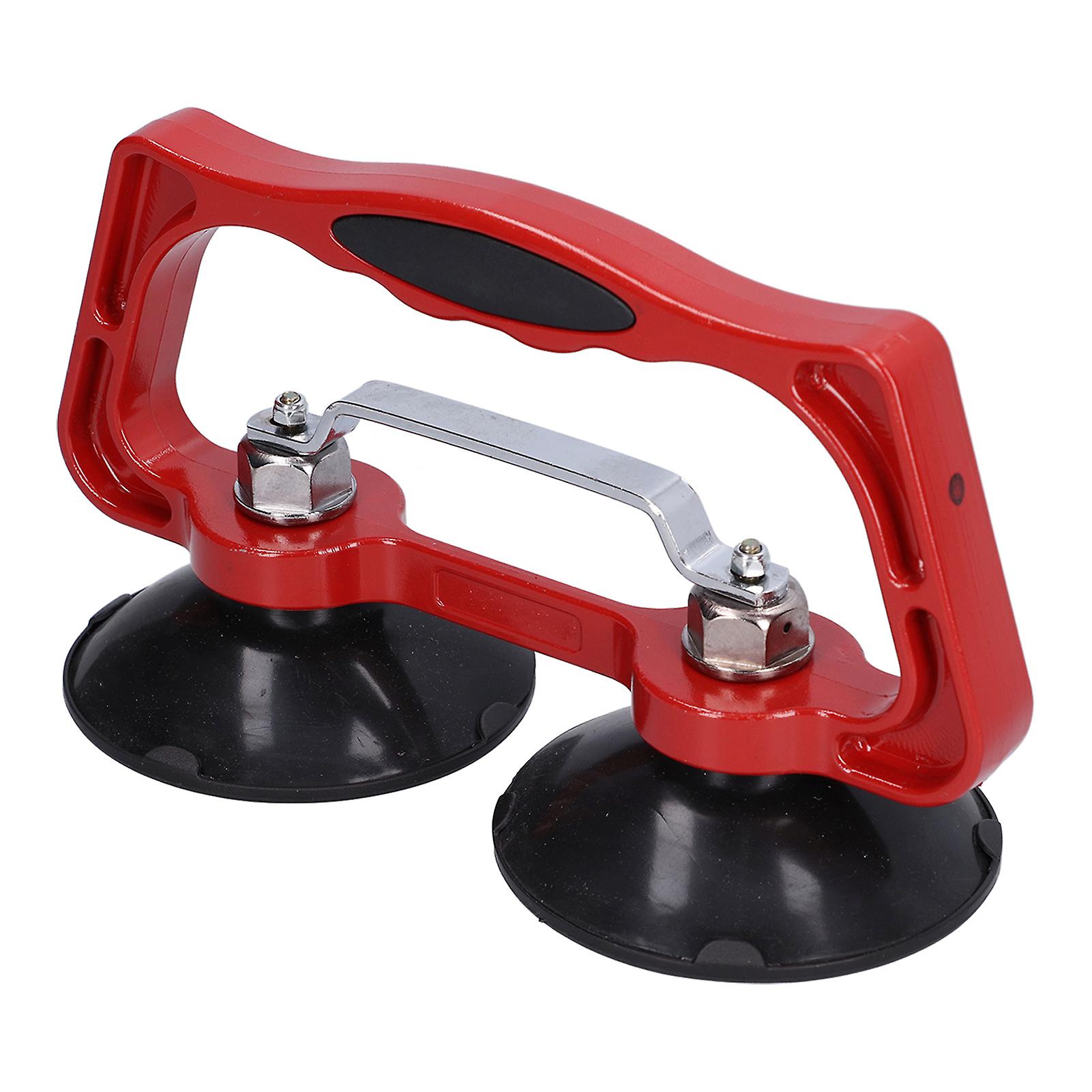 2pcs Suction Cup Lifter Heavy Duty Dual Cups Portable Glass Holder Puller With Handle 35kg Load