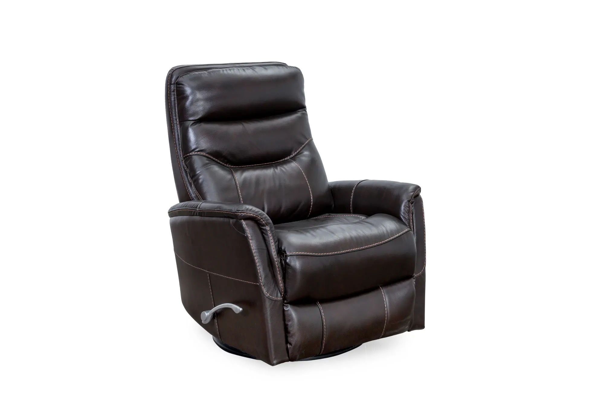 Black Leather-Match Swivel Glider Recliner