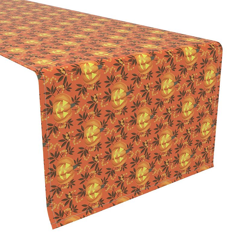 Table Runner， 100% Polyester， 14x108， Halloween in Autumn