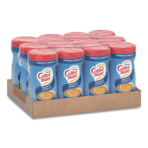 Coffee-mate Non-Dairy Powdered Creamer， French Vanilla， 15 oz Canister， 12/Carton (35775CT)